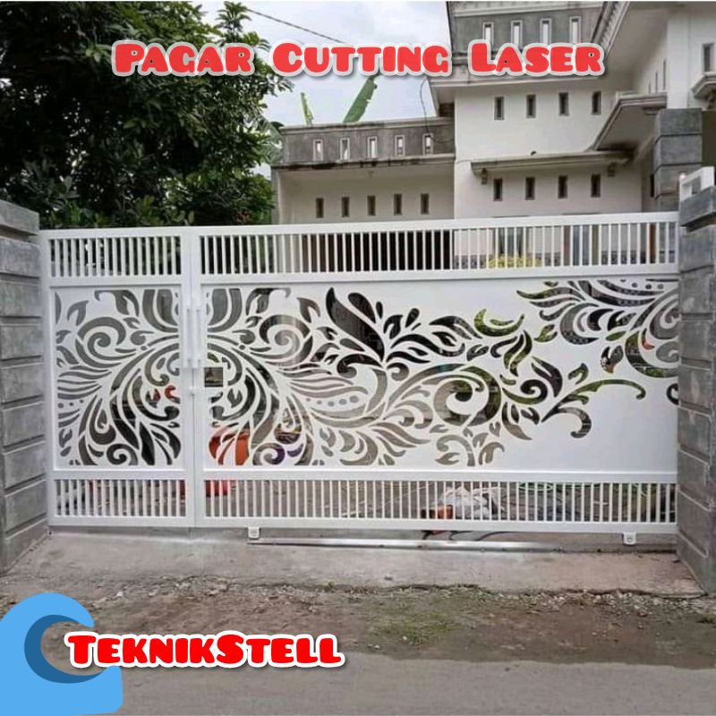 Jual PAGAR CUTTING LASER / PINTU PAGAR MINIMALIS HOLLOW GALVANIS MOTIF