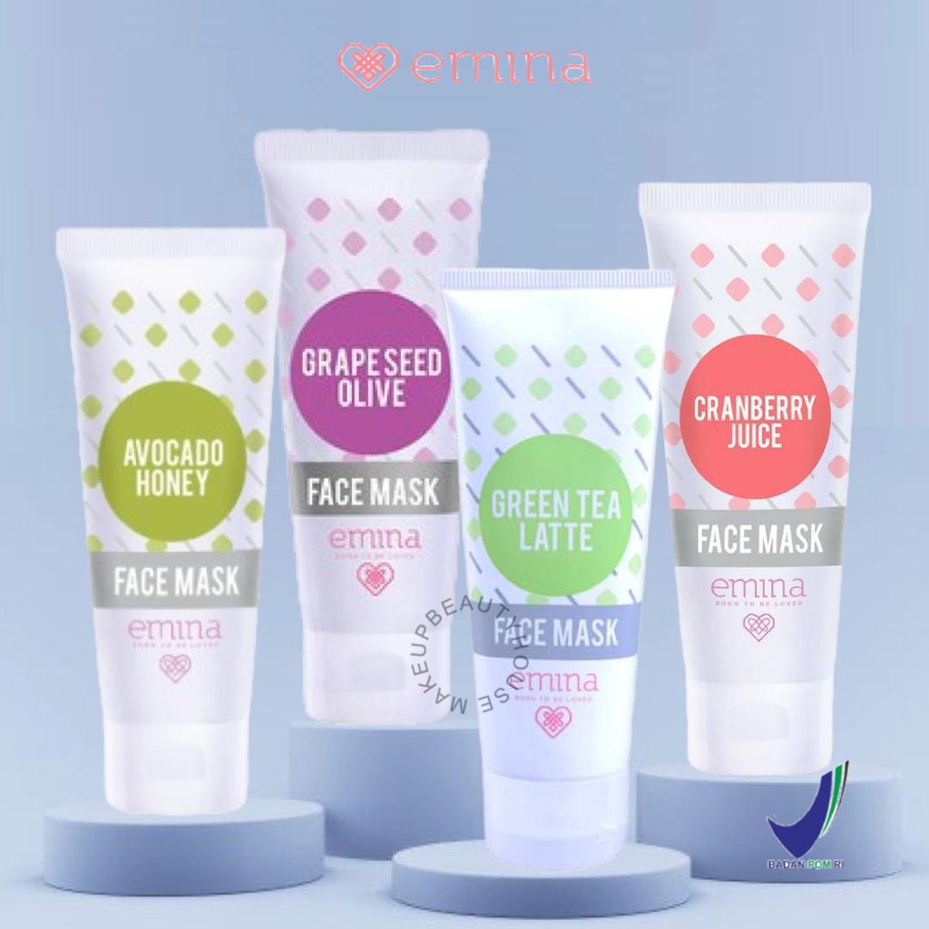 Jual EMINA Face Mask 60ml (Green Tea Latte / Avocado Honey / Grape Seed