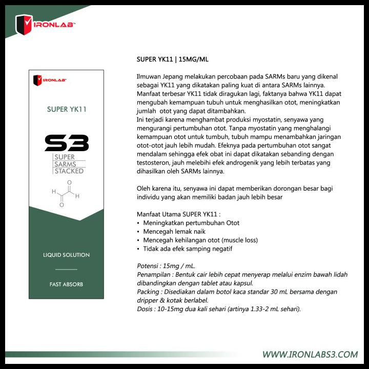 Super Yk11 Sarm Sarms Liquid Ironlabs3.Com Made In Uk Original Ready ! |  Shopee Indonesia
