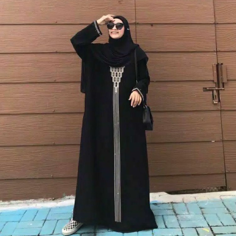 Baju Muslim Abaya Bordir Gamis Maxi Dress Arab Saudi Bordir Zephy Turki Umroh Dubai Turkey