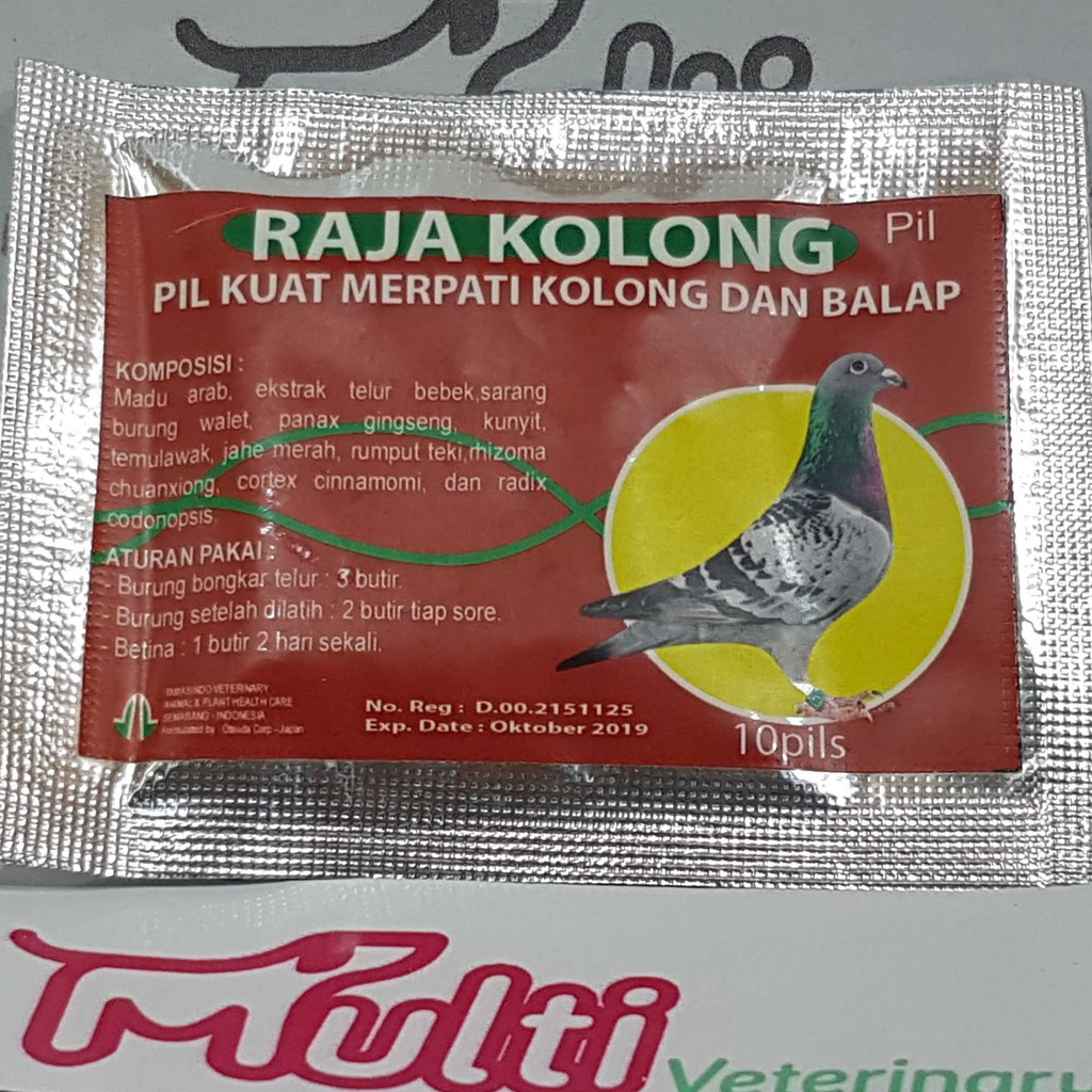 Jual Raja Kolong - 10 Pil Obat Suplemen Kuat Burung Merpati Kolong & Balap | Shopee Indonesia