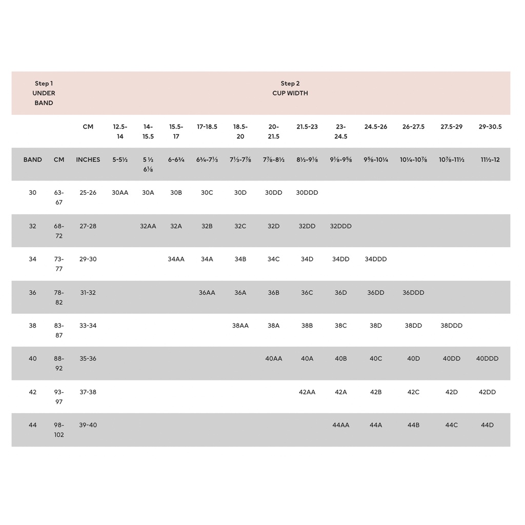 Jual [SIZE GUIDE] H&M Bra Size Chart | Shopee Indonesia