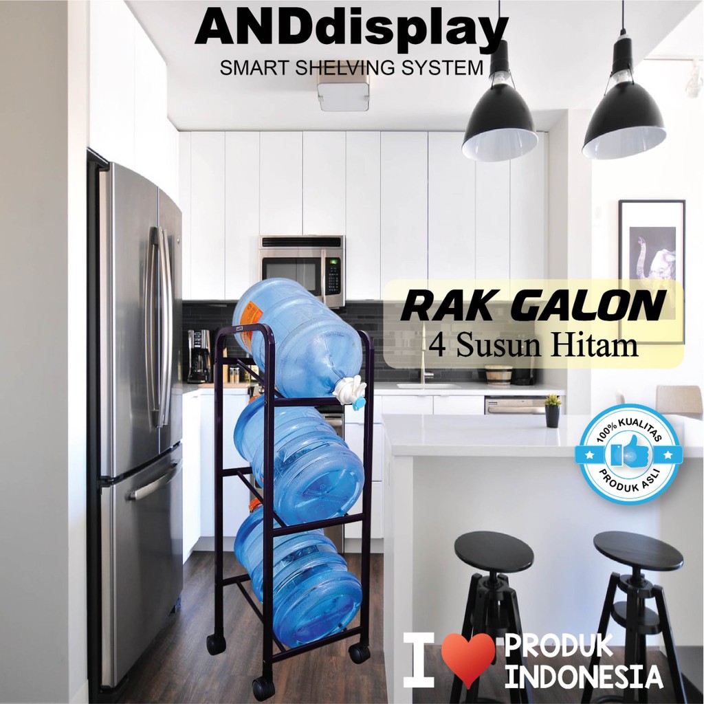 RAK GALON AIR 3 SUSUN HITAM BERODA EKONOMIS MURAH | Shopee Indonesia