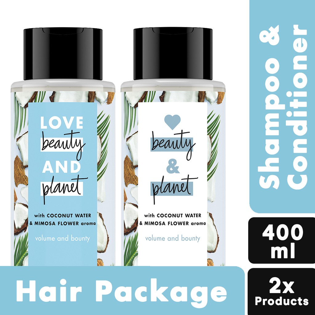 Jual Love Beauty & Planet Shampoo & Conditioner - Coconut Water & Mimosa Flower 400Ml | Shopee Indonesia