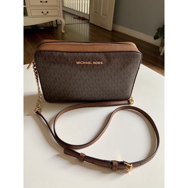 Jual Tas Michael Kors Original - Mk Jetset Crossbody Brown | Shopee Indonesia