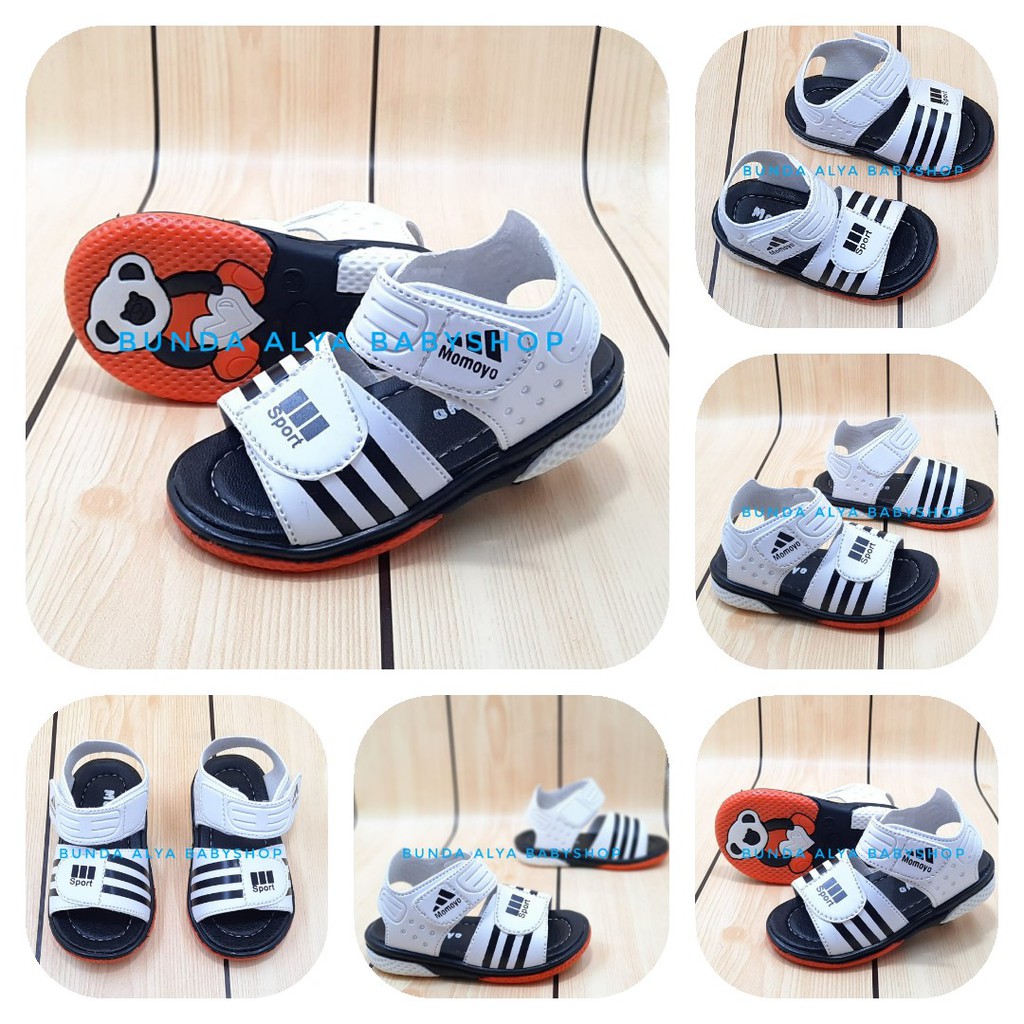 Sepatu Sendal Anak Usia 1 2 3 Tahun Size 22 25 Karet PUTIH Sandal