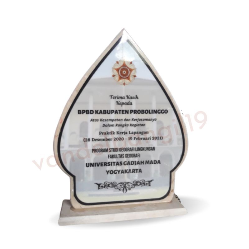 Cinderamata Souvenir Vandel Plakat Marmer KKN,PKL,PPL,magang,Prakerin