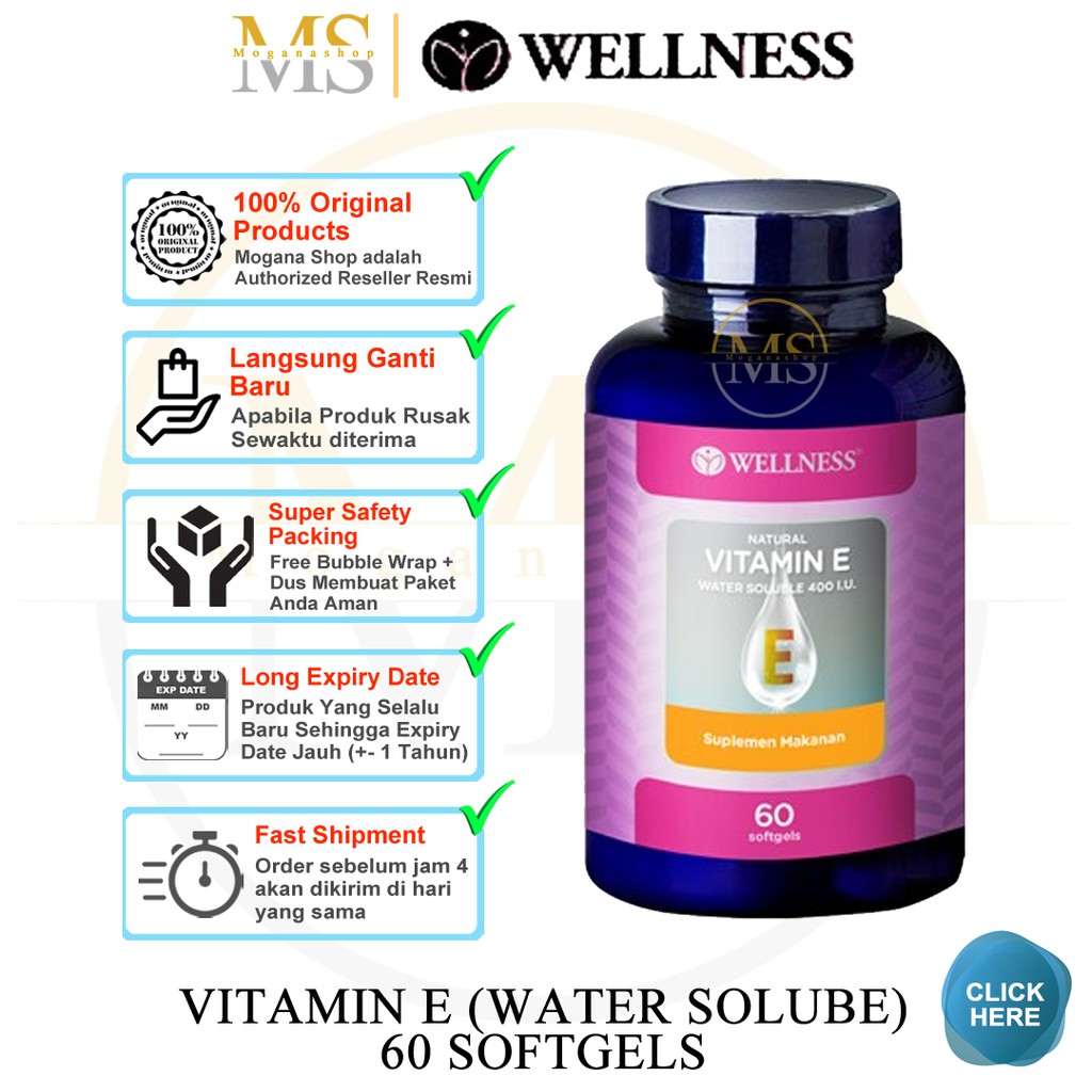Jual WELLNESS NATURAL VITAMIN E 400iu WATER SOLUBLE MULTIVITAMIN