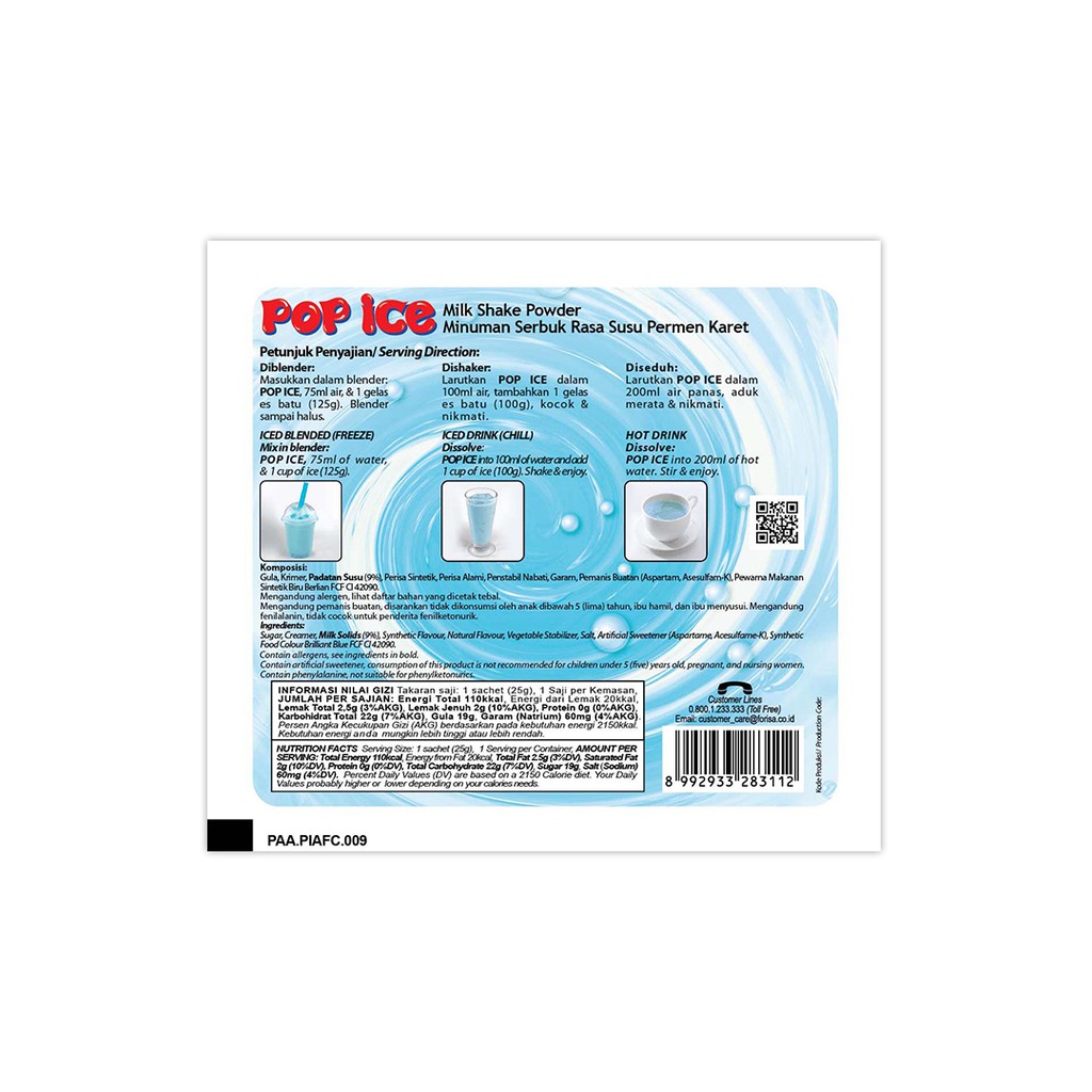 Jual Pop Ice Milk Shake Powder Permen Karet Renceng - 10X23 Gr | Shopee Indonesia