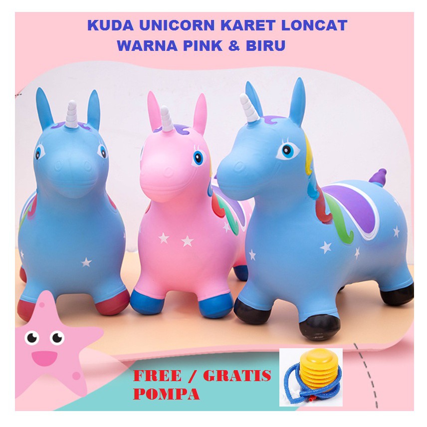 Jual Cod Kuda Unicorn Mainan Anak , Music Kuda Loncat Karet, Jumping Horse Unicorn | Shopee Indonesia