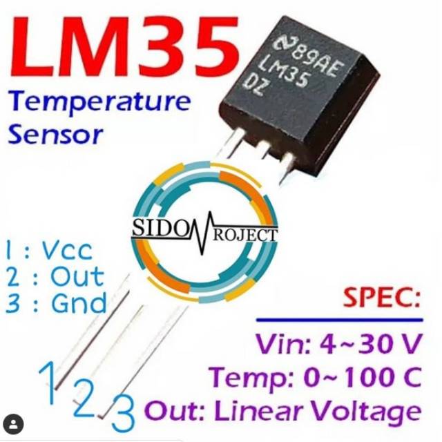 Jual LM35 Sensor Suhu LM 35 Modul Sensor Pengukur Suhu Temperature