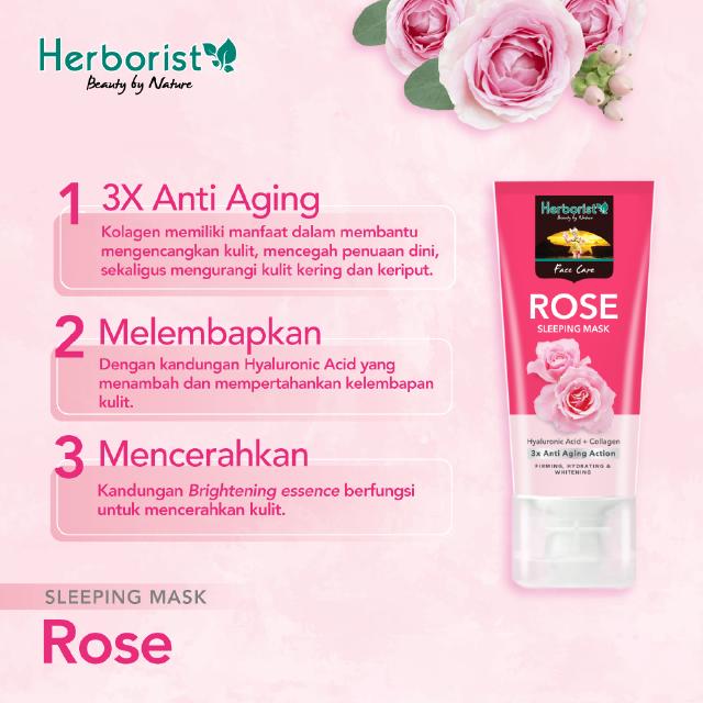 Jual Herborist Sleeping Mask (Masker Wajah) Rose Indonesia