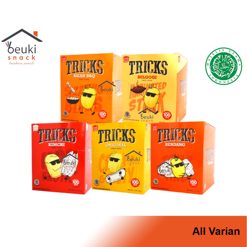 VARIAN Tricks Snack Kentang Panggang Rasa BBQ Bulgogi Original Kimchi
