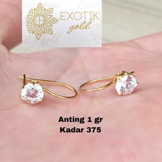 Anting emas dewi mata putih kadar 375 | Shopee Indonesia