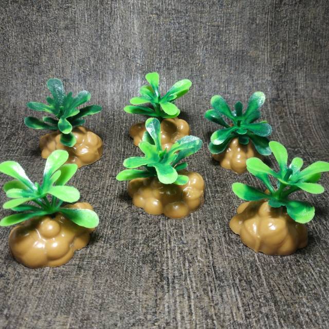 Jual Fake plant daun bulat enclosure reptil tarantula kalajengking by Z