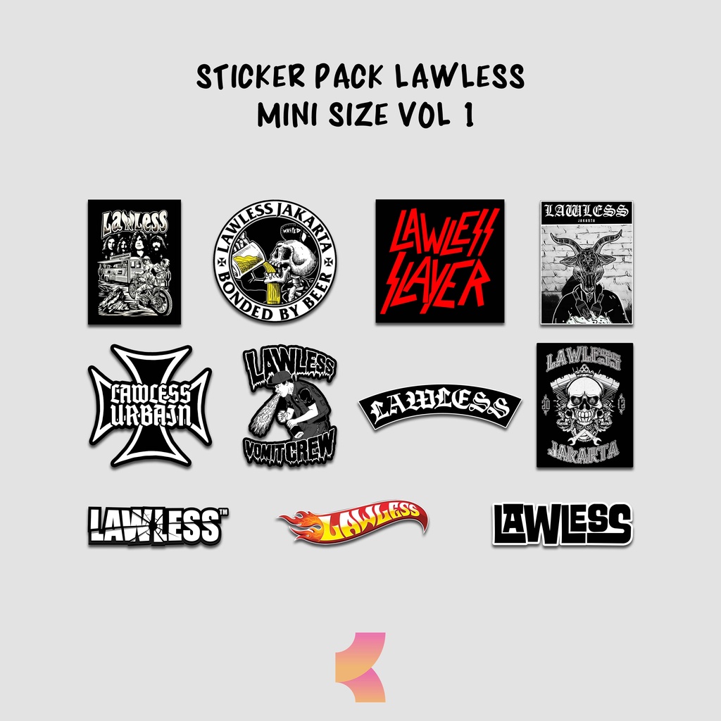 Jual Stiker Lawless Jakarta Mini Size Laminasy glossy Sticker Case Hp