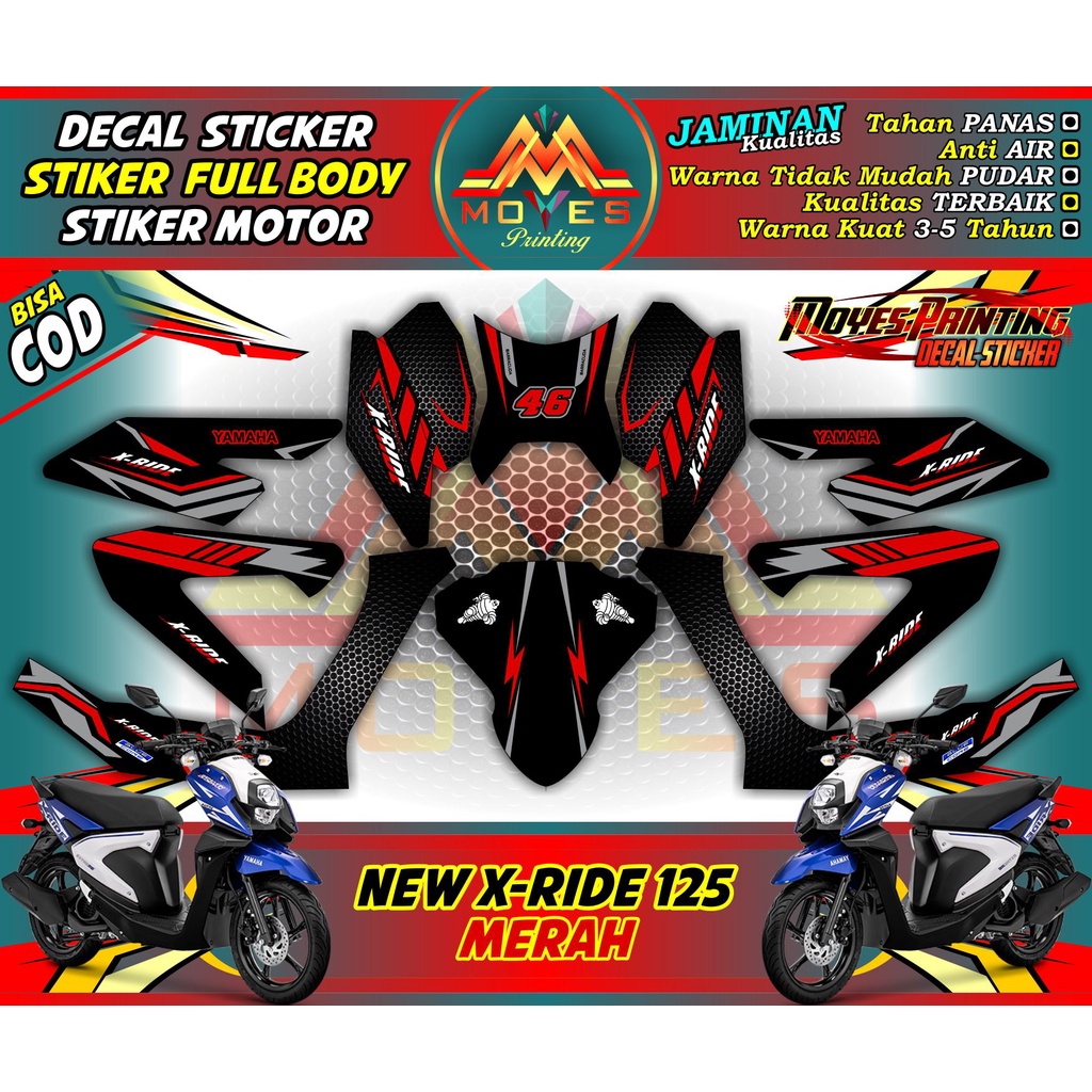 Jual decal xride 125 decal motor x ride 125 decal yamaha xride 125