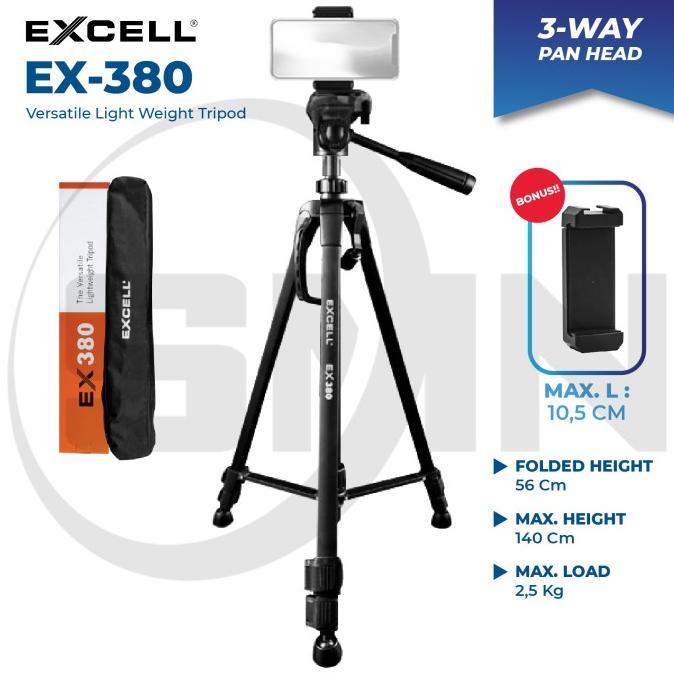 Jual Tripod EXCELL EX 380 Panhead tripod hp kamera plus bag Shopee