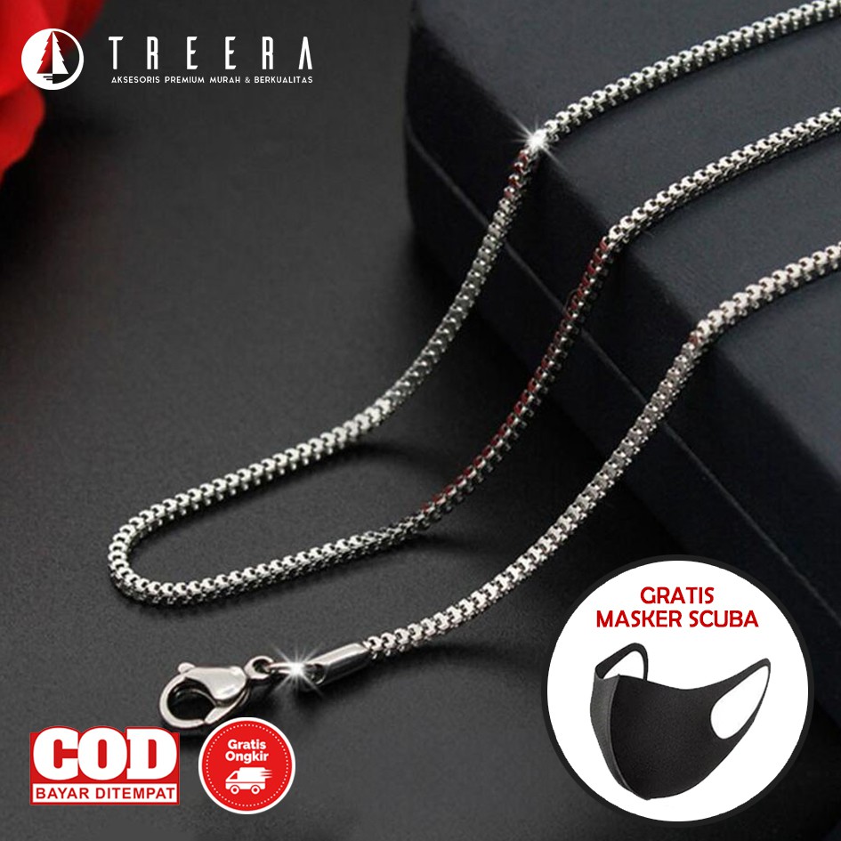 Kalung Titanium Pria Model Milano Premium Silver Shopee