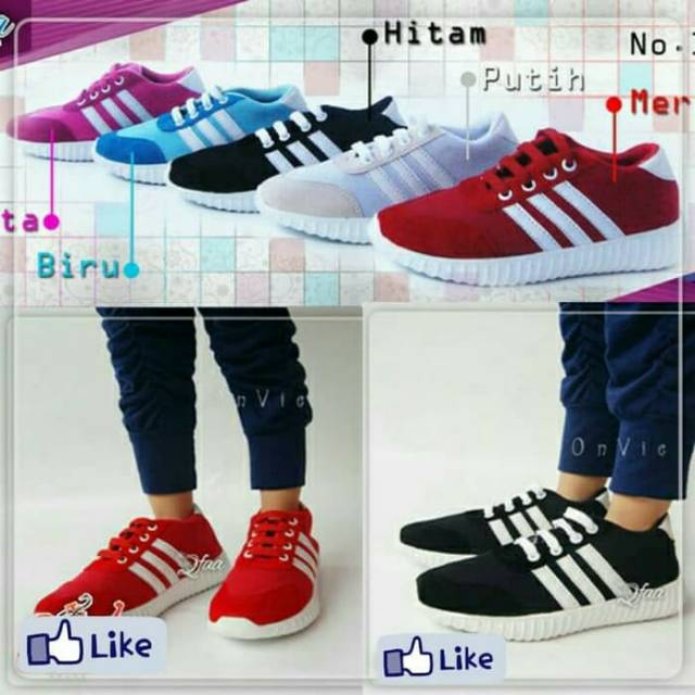 Sepatu Sekolah TK SD Anak Laki Perempuan / Sepatu Kets Sneakers Anak