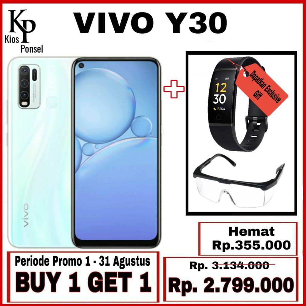 VIVO Y30 2020 & Y30i 2020 Ram 4GB/64GB 128GB Garansi Resmi VIVO