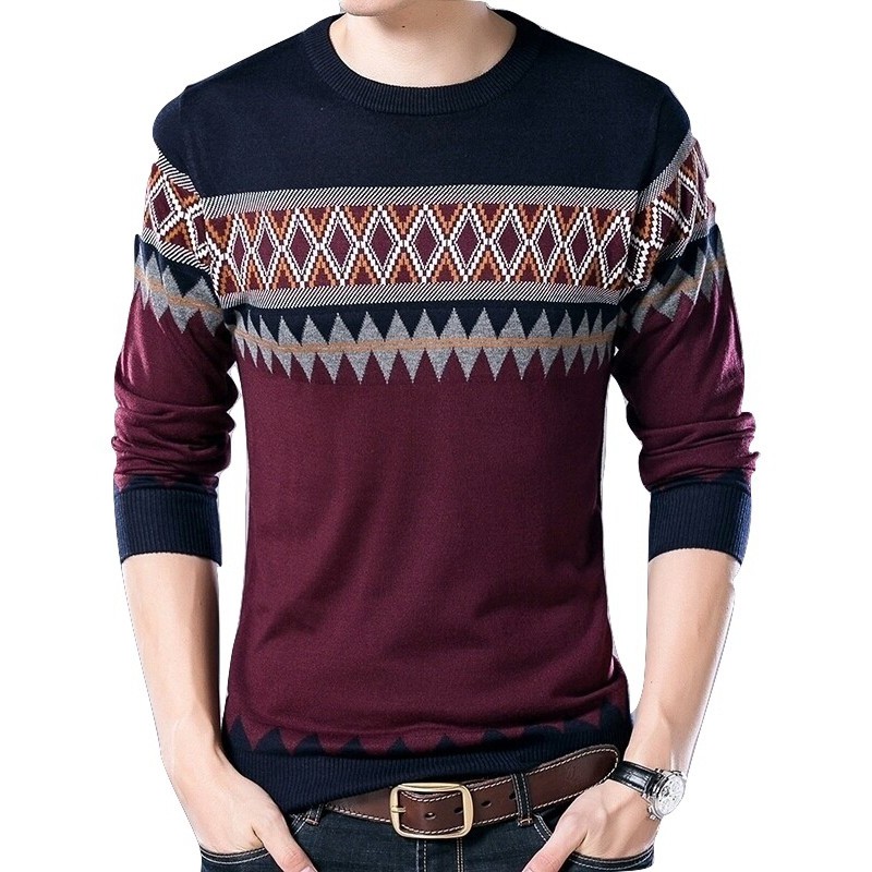 Sweater Pria Rajut Harfiz Maroon Shopee Indonesia