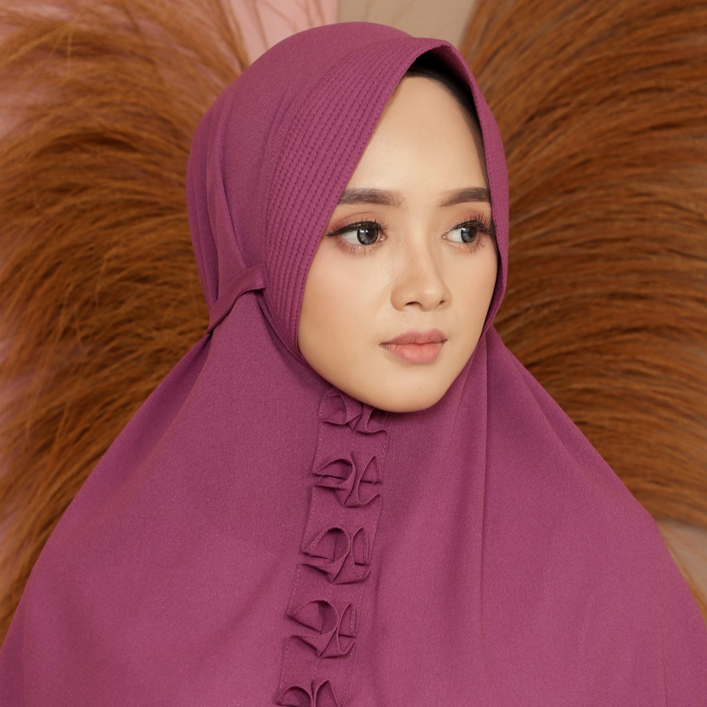 Kerudung Bergo Tali Pet Rempel Diamond Stretch Shopee Indonesia