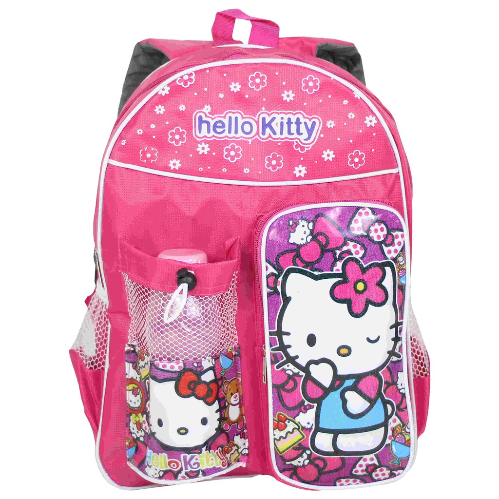 Hello Kitty Pink Lovely Cute Bottle Anak Tas Ransel Sekolah Pelajaran