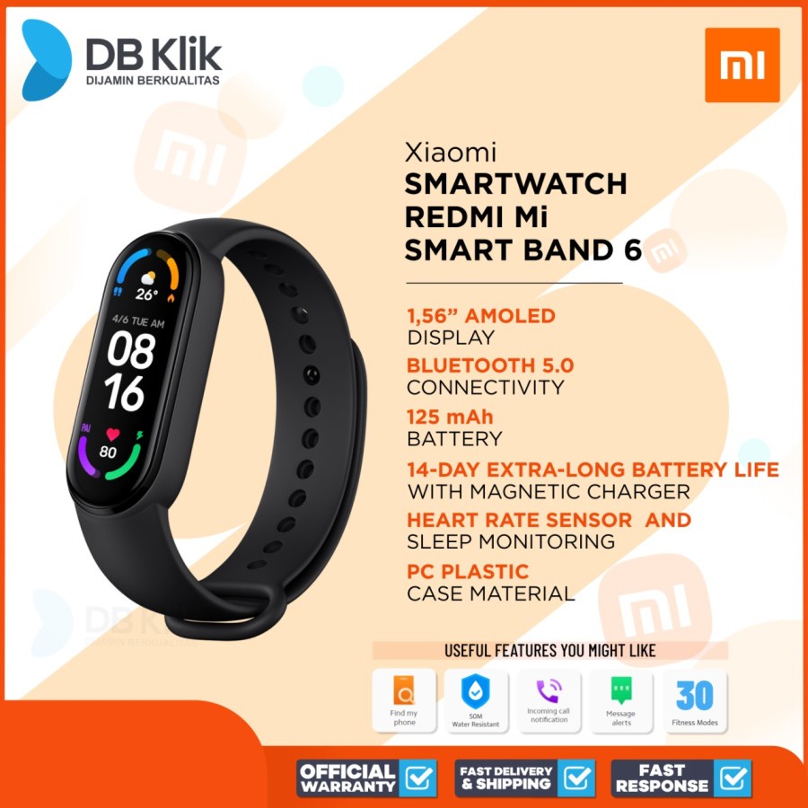 Jual Smartwatch Xiaomi MI Band 6 Xiaomi Redmi MI Smart Band 6