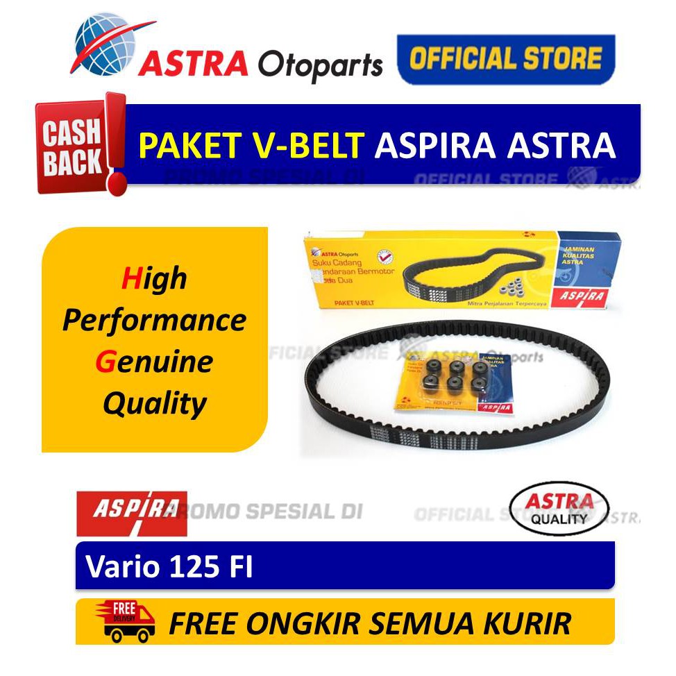 Paket VBelt Aspira ASTRA (VBelt Kit) untuk motor VARIO 125 FI (H2