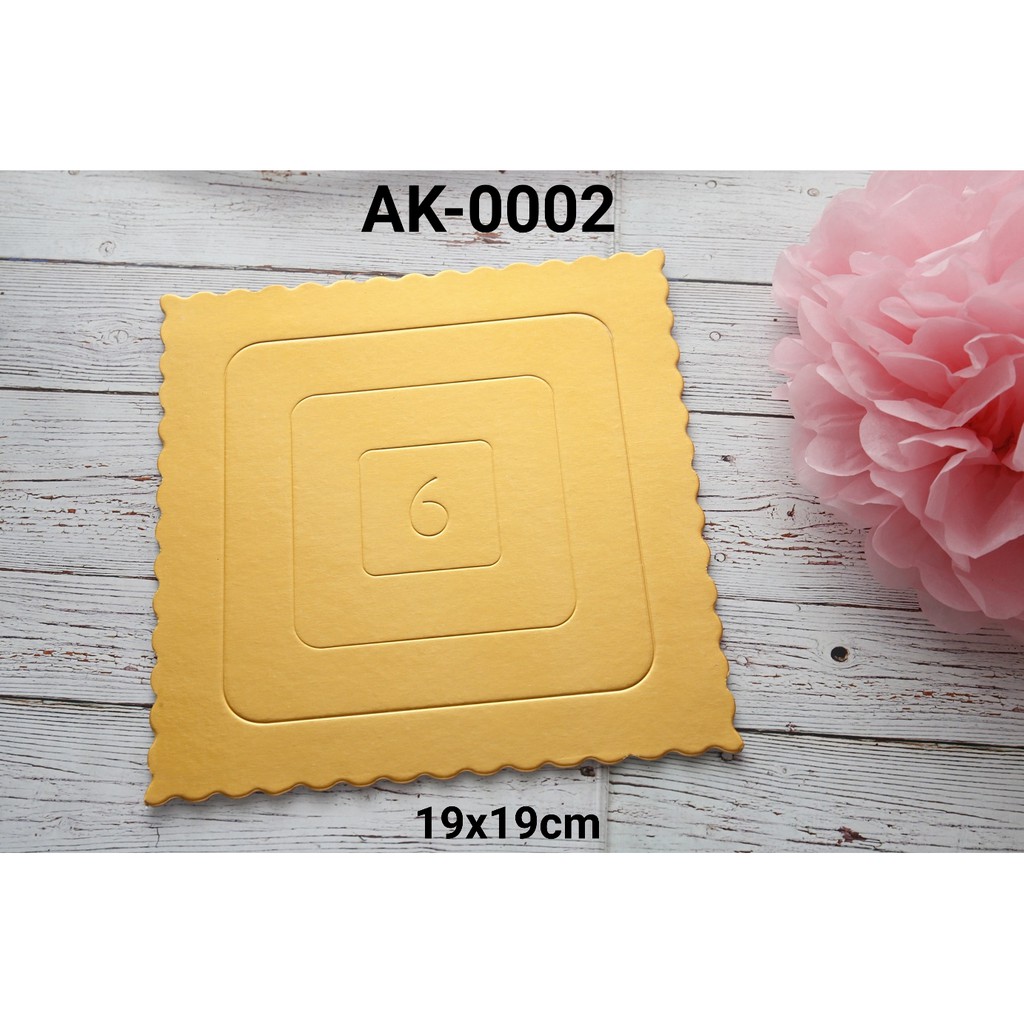 AK0002 Tatakan kue tart cake board alas kue cake kotak persegi 19