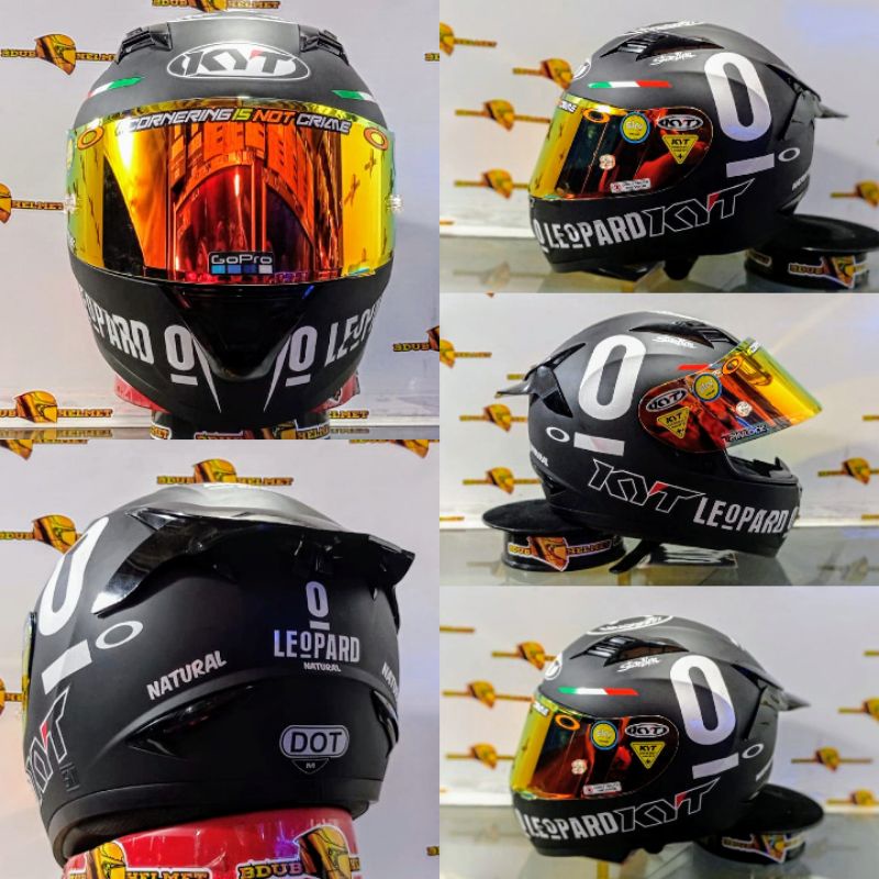 Jual helm KYT r10 black dof Paket ganteng red bull 100ORIGINAL SNIDOT