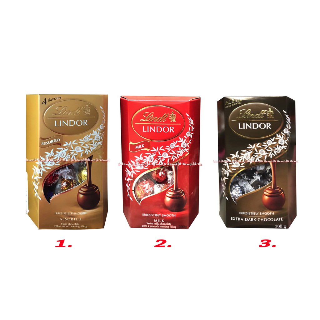 Lindt Lindor Assorted Milk Extra Dark Chocolate 200gram Cokelat Lint