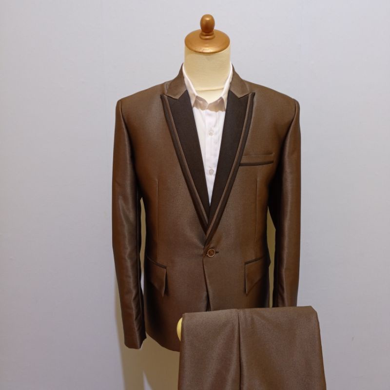 Jual Jas Wedding / Jas Pengantin /Jas Formal Semi Wool - Coklat Tua | Shopee Indonesia