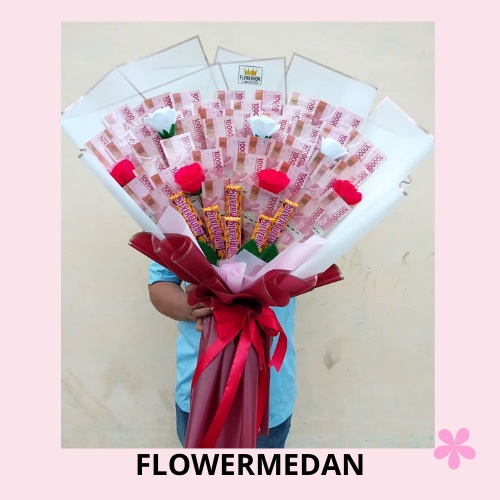 Jual Buket Uang Kertas 100 Ribu Asli Hadiah Anniversary Medan Mix Coklat Silverqueen | Shopee Indonesia