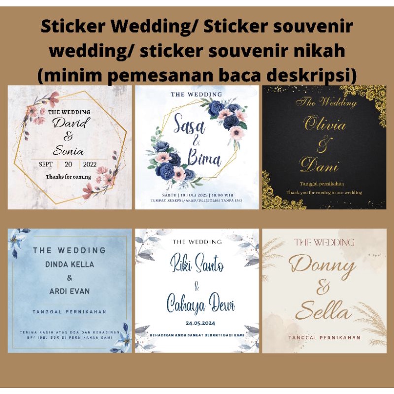 Jual STICKER SOUVENIR WEDDING / STICKER WEDDING / STICKER PERNIKAHAN
