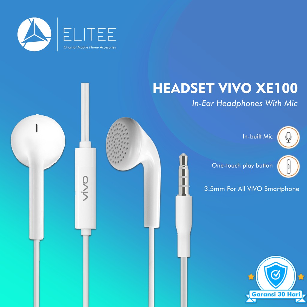 Headset VIVO Original Hifi Handsfree Earphone Vivo With Mic XE100