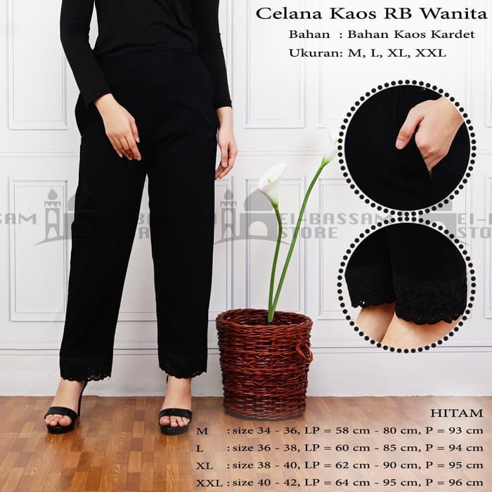 Celana Kain Wanita Melar Model Murah Jogger Bigsize Ut Duapol UX455 Kaos Rb Hitam Perlengkapan