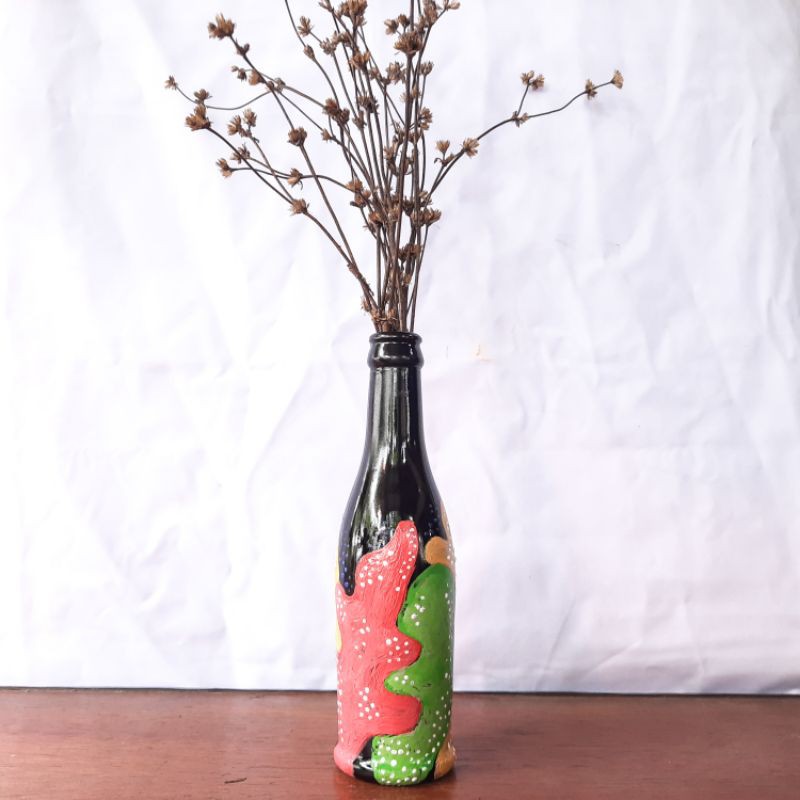 Jual Pot Botol Kaca Lukis Floral Bonus Bunga Kering Indonesia|Shopee Indonesia 800_X_800_jpg