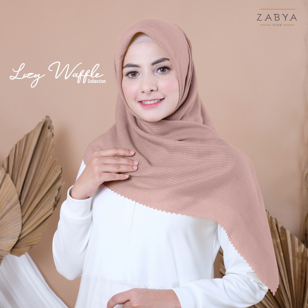 Hijab Segi empat ZABYA Lizy Waffle Jilbab Voal Premium Shopee Indonesia