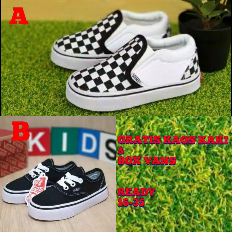 { READY } SEPATU VANS ANAK LAKI & PEREMPUAN BW AUTHENTIC PREMIUM BNIB