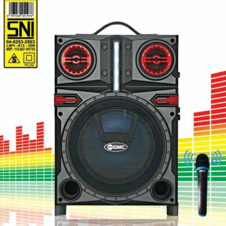 Jual COD SPEAKER BLUETOOTH KARAOKE X BASS 8 INCH GMC 897R/GMC 897H PLUS