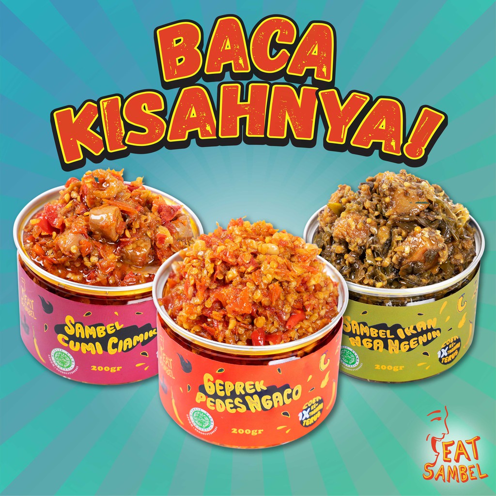 Set Sambel 3 varian Sambel Geprek Sambal Cumi Sambal Ikan Asin Sambal