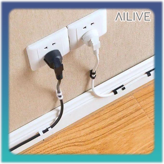 Jual Klip Kabel Tempel Penjepit Kabel Listrik Charger HP Cable
