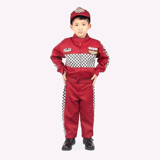 Jual Kostum Pembalap Anak - Baju Profesi Pembalap Anak- Baju Balap Anak Warna Merah Maroon | Shopee Indonesia