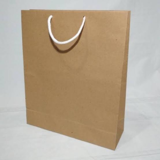 Jual paper bag polos mini coklat size 20x15x7 isi 12 Shopee Indonesia