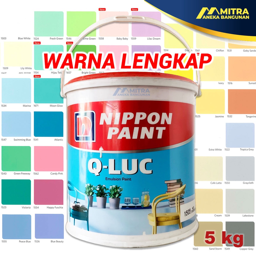 Jual CAT TEMBOK QLUC WARNA LENGKAP NIPPON PAINT CAT DINDING INTERIOR 4.