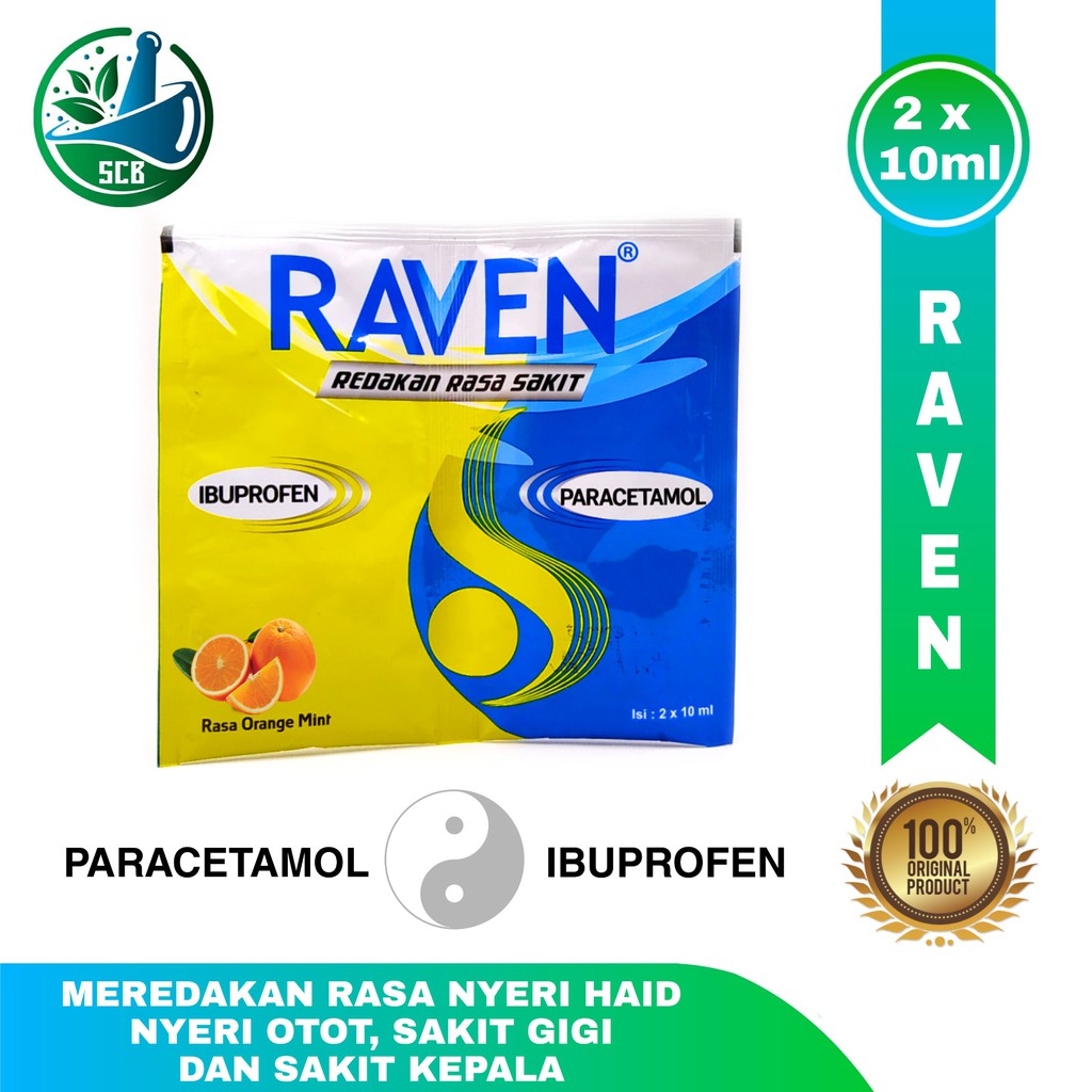 Jual Raven Syrup Ibuprofen dan Paracetamol Meredakan nyeri dan