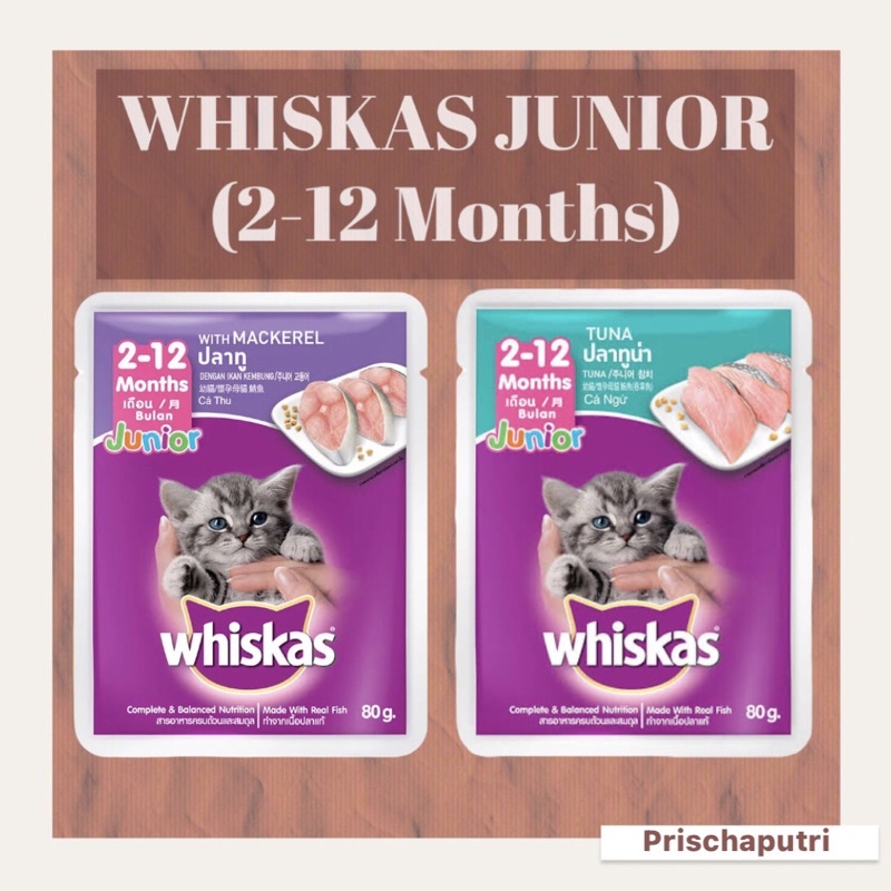 Jual WHISKAS JUNIOR TUNA 212 BULAN 80gr POUCH Shopee Indonesia