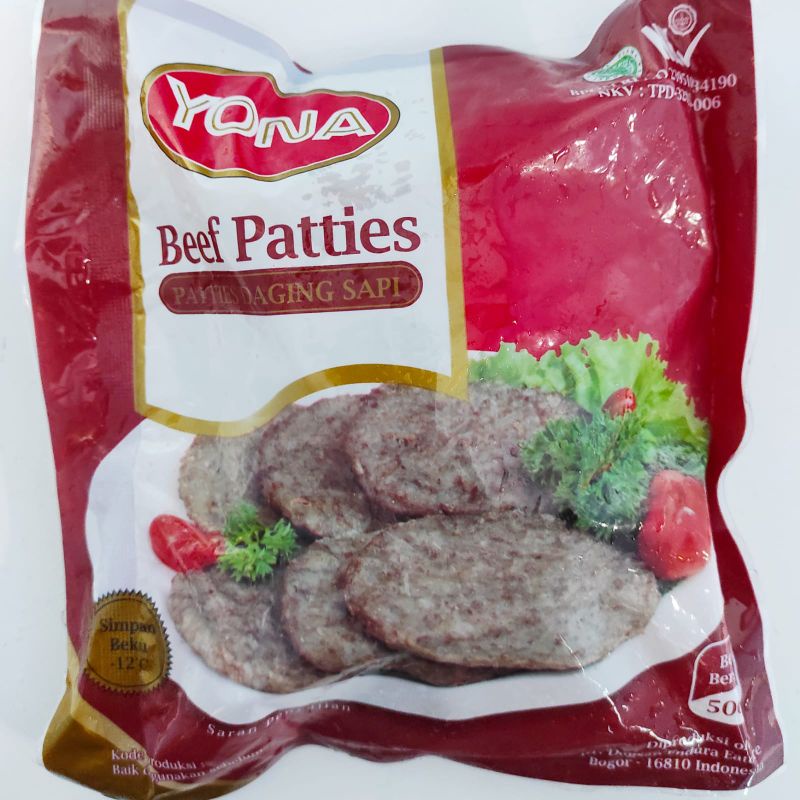 Jual YONA Beef Patties 500 gram / isian Burger daging sapi Shopee